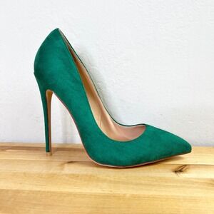 Coleter‎ Emerald Green Faux Suede Pointed Toe Stiletto Pumps High Heels Size 8
